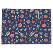 Romantische Blätter und Blume Große Geschenktüte (Rückseite)