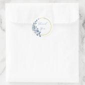 Romantische blaue Blume Runder Aufkleber (Tasche)