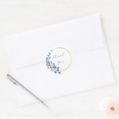 Romantische blaue Blume Runder Aufkleber (Umschlag)