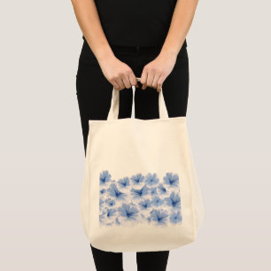 Romantische Blaue Blume Wasserfarbenes Blumenmuste Tragetasche