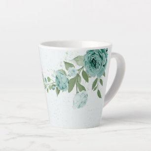 romantische blaue Blumen Grün Milchtasse