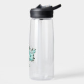romantische blaue Blumen und grüne Blätter Trinkflasche (Links)