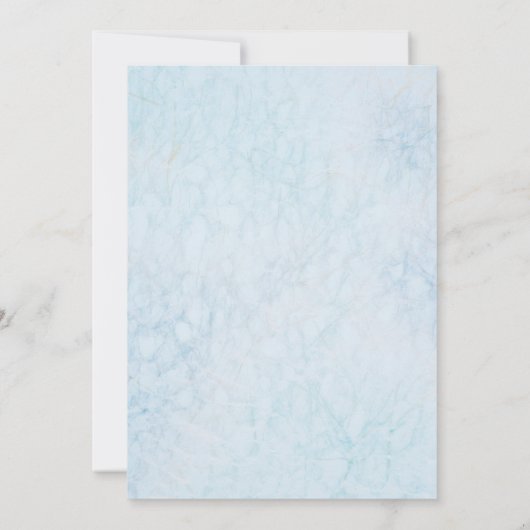 Romantische blaue Blumenhochzeit speichert die Dat Einladung (Rückseite)