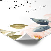 Romantische blaue Blumenkarten und Geschenkschild Poster (Ecke)