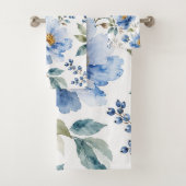 Romantische blaue Blüten Badhandtuch Set (Insitu)