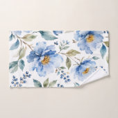 Romantische blaue Blüten Badhandtuch Set (Handtuch)