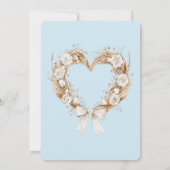 Romantische blaue Blütenhochzeit Einladung (Rückseite)