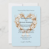 Romantische blaue Blütenhochzeit Einladung (Vorderseite)