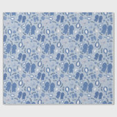 Romantische blaue Bögen und Rose Geschenkpapier (Flach)