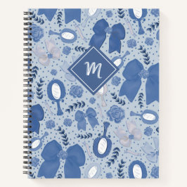 Romantische blaue Bögen und Rose Notizblock