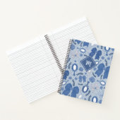 Romantische blaue Bögen und Rose Notizblock (Innenseite)