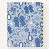 Romantische blaue Bögen und Rose Notizblock (Rückseite)