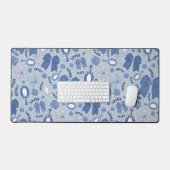 Romantische blaue Bögen und Rose Schreibtischunterlage (Tastatur & Maus)