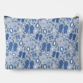 Romantische blaue Bögen und Rose Zubehörtasche (Rückseite)