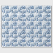 Romantische Blaue Französisch-Toilkupiden in der L Geschenkpapier (Flach)