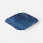 Romantische blaue Himmelsterne Pappteller (Gewinkelt)