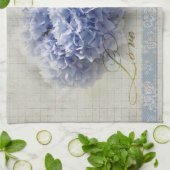 Romantische blaue Hydrangeas Geschirrtuch (Gefaltet)
