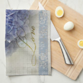 Romantische blaue Hydrangeas Geschirrtuch (Viertel Falte)