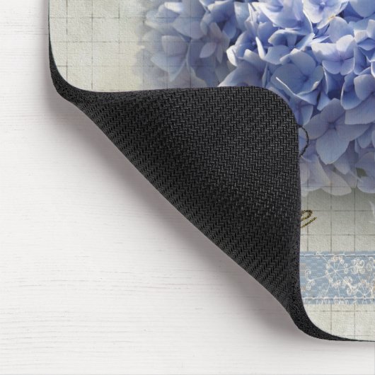 Romantische blaue Hydrangeas Mousepad (Ecke)