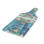 Romantische blaue, kundenspezifische Namen Schneidebrett (Ecke)