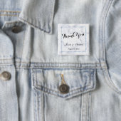Romantische blaue Marmorhochzeit danken Ihnen Button (Beispiel)