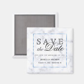 Romantische blaue Marmorhochzeit Magnet (Vorderseite/Rückseite)