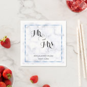 Romantische blaue Marmorhochzeit Serviette (Beispiel)