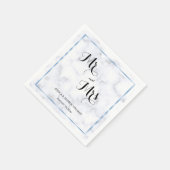 Romantische blaue Marmorhochzeit Serviette (Ecke)