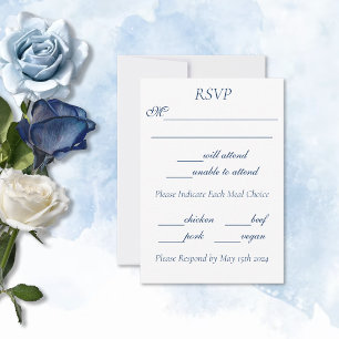 Romantische blaue Regency-Schwule-Botanische Silho RSVP Karte