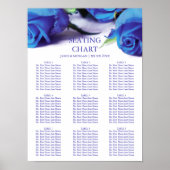 Romantische blaue Rose Hochzeitstabelle Poster (Vorne)