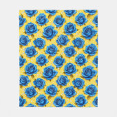 Romantische Blaue Rosen Moderne Blume Fleecedecke (Vorderseite)