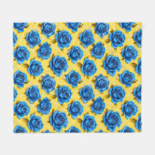 Romantische Blaue Rosen Moderne Blume Fleecedecke (Vorderseite (Horizontal))