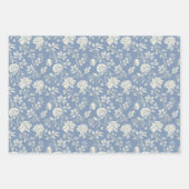 Romantische blaue Vögel Blumen Brautparty Geschenkpapier Set (Vorderseite 2)