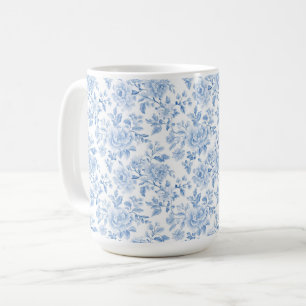 Romantische blaue weiße Blumen Kaffeetasse