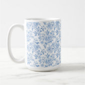 Romantische blaue weiße Blumen Kaffeetasse (Links)