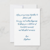 Romantische blaue Wildblume Hochzeit Herzlichen Gl Karte (Rückseite)