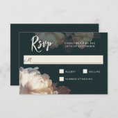 Romantische Blooms Elegante Blumenhochzeit RSVP (Vorne/Hinten)