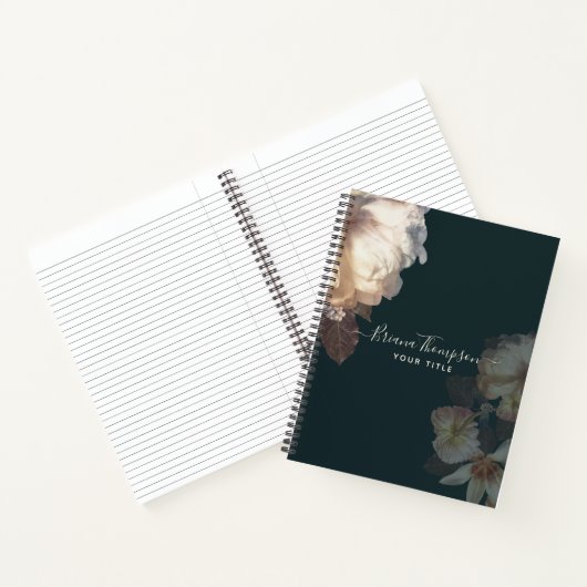 Romantische Blooms Elegante Feminine Notizblock (Innenseite)