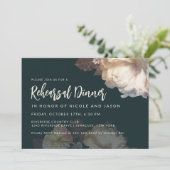 Romantische Blooms Elegante Probe Abendessen Einladung (Stehend Vorderseite)