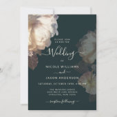 Romantische Blooms florale Elegante Hochzeit Einladung (Vorderseite)