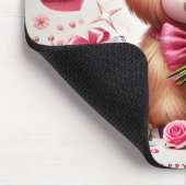 Romantische Blooms Hochland Kuh Valentine Mousepad (Ecke)