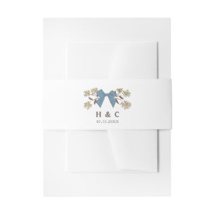 Romantische Blue Bow Floral Wedding Einladungsbanderole