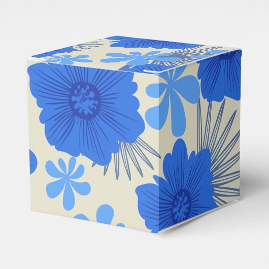 Romantische Blue Floral Gastgeschenk Hochzeit Box Geschenkschachtel (Vorderseite)