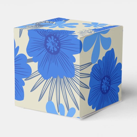 Romantische Blue Floral Gastgeschenk Hochzeit Box Geschenkschachtel (Rückseite)