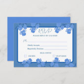 Romantische Blue Floral UAWG Response Card RSVP Karte (Vorne/Hinten)