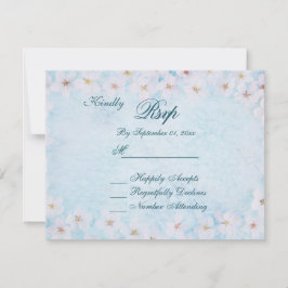 Romantische Blue Floral Wedding RSVP Card Einladung