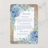 Romantische Blue Hydrangea Monogram Hochzeit Begleitkarte (Vorderseite)