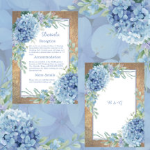 Romantische Blue Hydrangea Monogram Hochzeit