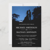 Romantische Blue Night Sky Couple Wedding Einladung (Vorderseite)