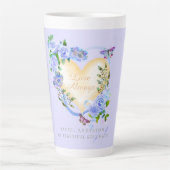 Romantische Blue Rose Liebe immer Lila Latte Tasse (Vorderseite)